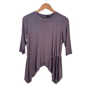 Benjamin Jay Revolve Asymmetrical Tulip Top Gray Size Medium